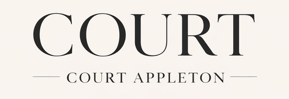 Text COURT APPLETON @CourtAppleton on a white background
