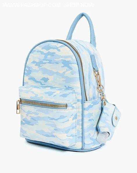 Blue Mini Camo Backpack - Fashion Bop